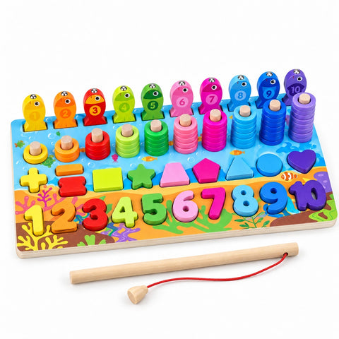 Six-in-one wooden logarithmic learning board without packaging