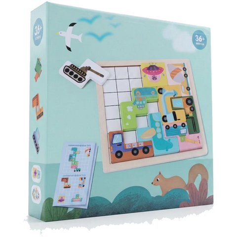 Wooden Puzzle Board — Farm Tractor