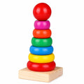 Wooden Rainbow Ring Stacker — First Stacking Toy