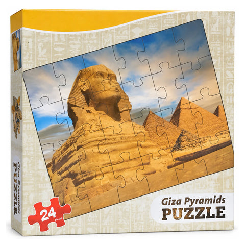 Giza Pyramids 24-piece puzzle box showing the Sphinx in front of the pyramids
