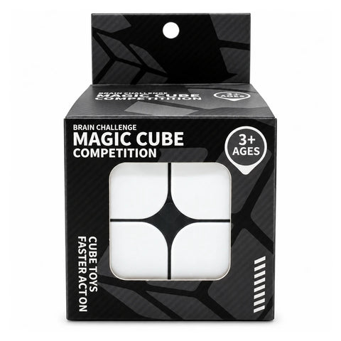 علبة Brain Challenge Magic Cube Competition لسن 3+، وباين من شباكها مكعب 2×2