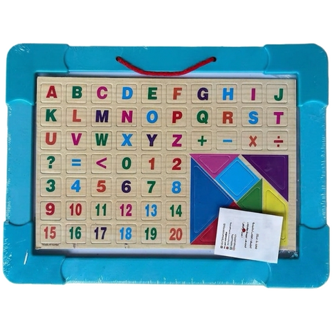 Magnetic Tangram Board — Letters & Numbers
