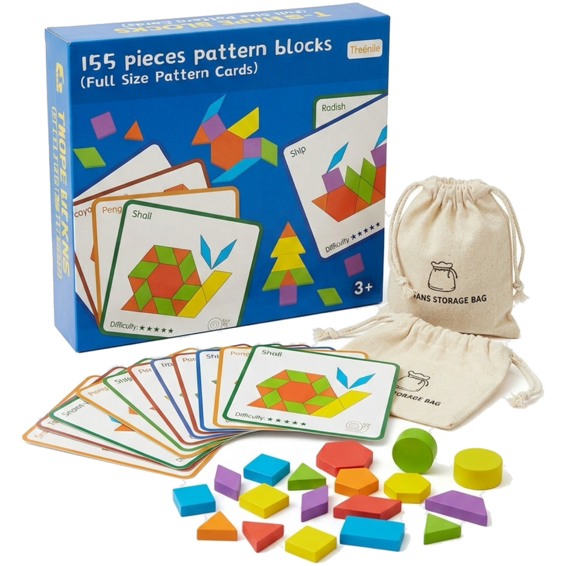 Pattern Blocks — 155 Pieces