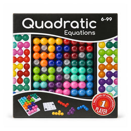 علبة بازل Quadratic Equations للاعب واحد، من 6 لـ 99 سنة، عليها لوحة مليانة قطع كور ملونة