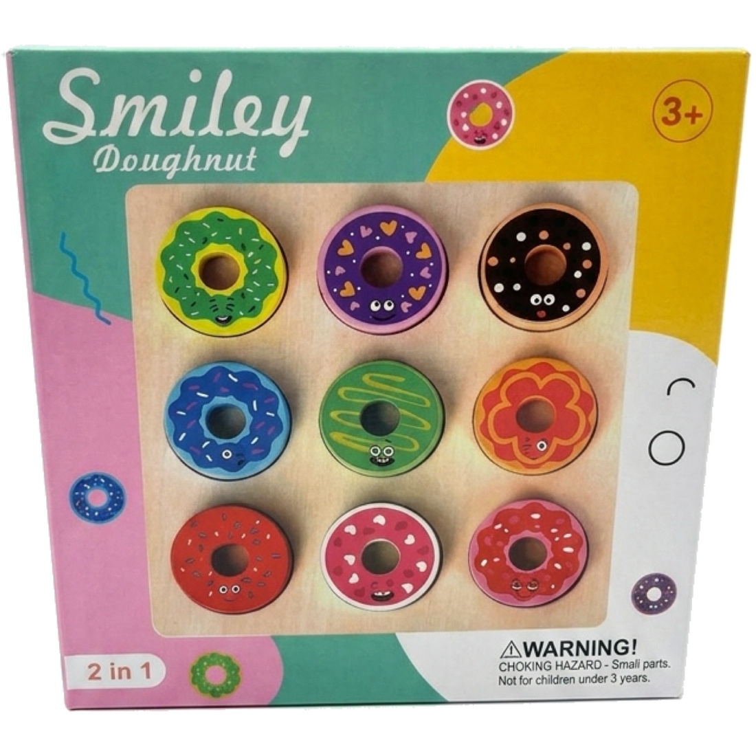 Smiley Doughnuts Wooden Puzzle