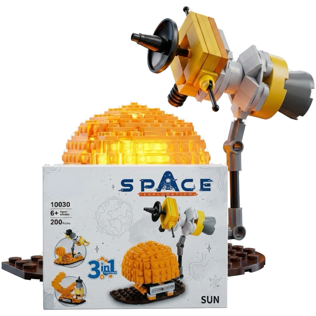 Space Building Blocks — Sun 3-in-1 (200 pcs)