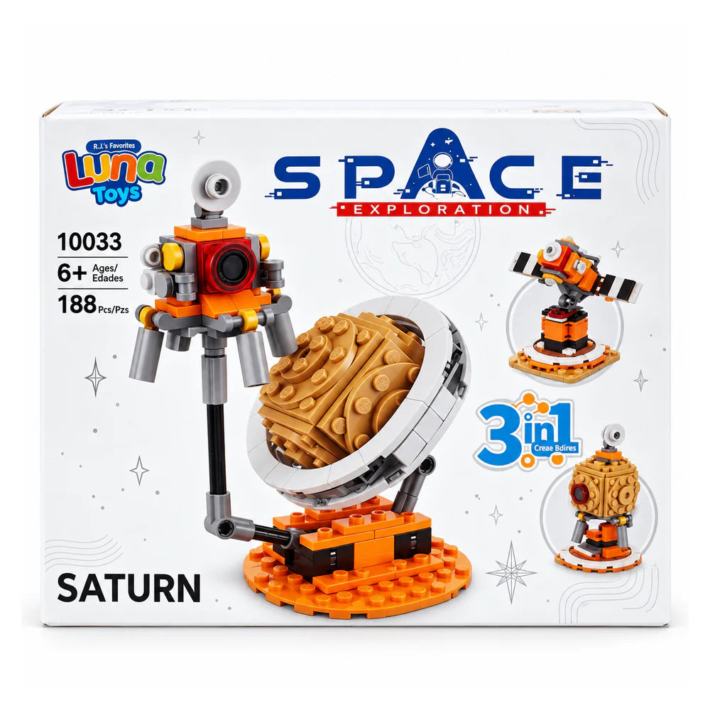 Space Exploration Saturn building block box, 3 in 1, ages 6+, 188 pieces