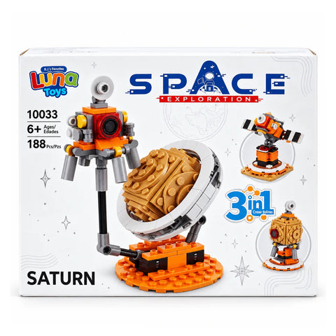 Space Exploration Saturn building block box, 3 in 1, ages 6+, 188 pieces