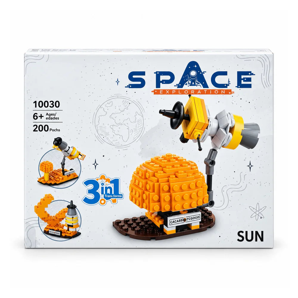 Space Exploration Sun building block box, 3 in 1, ages 6+, 200 pieces